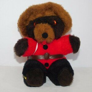 Vintage RCMP Canada 8" Plush Stuffed Teddy Bear Canadian Royal mounted Police